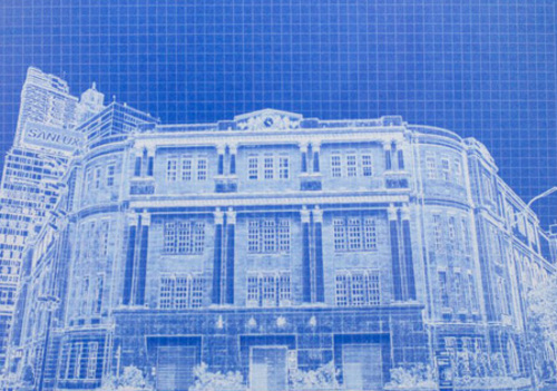 藍晒台灣建築系列 - 北門郵局  |精選產品|卡片明信片